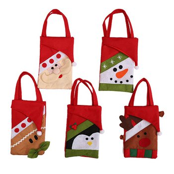 糖果禮物袋-聖誕老人.雪人.麋鹿.企鵝造型手提袋-聖誕節禮品_0